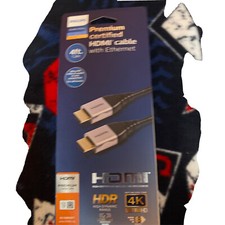 Philips 4 FT Premium Certified HDMI Cable High Speed with Ethernet - Black NEW
