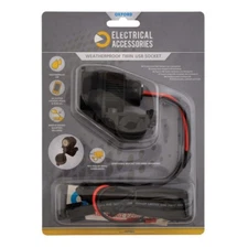 Oxford EL102 Weatherproof Motorcycle Dual Port USB Charger (5V 2Amp)