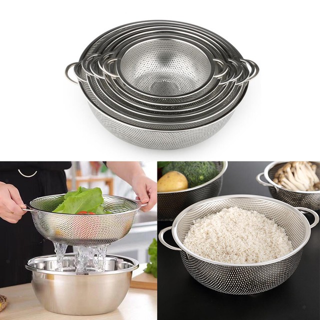 Rice Drainer Portable Mesh Strainer Kitchenware Stainless Steel 6 Sizes