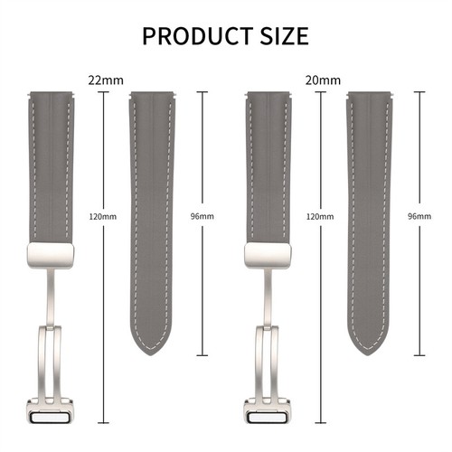 For Samsung Galaxy Watch 3 4 5 5 Pro Leather Strap Fold Buckle Band 20mm 22mm - Zdjęcie 4 z 33