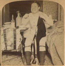 MAN W/ GLASSES + SUSPENDERS, VINT STEREOVIEW