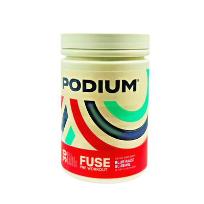 Pre Workout Supplements - PODIUM FUSE Blue Razz Slushie (30 Servings) 14.6oz