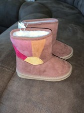 NWT Old Navy Sun Sherpa-Lined Faux-Suede Boots 8 Toddler Girl