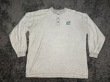 Vintage  90's Large Mens NFL Fleece Football Sweatshirt Sweater Button Thermal