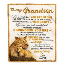 Personalized To My Grandson Blanket Lion Birthday Christmas Blanket From Grandma