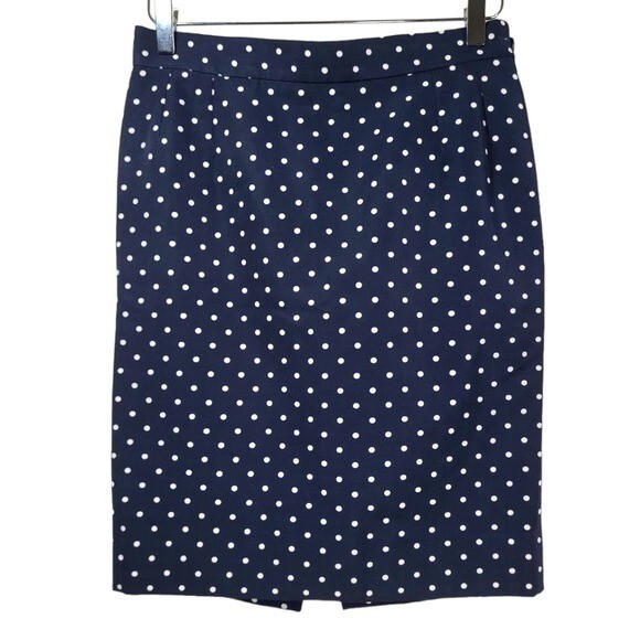 イブサンローラン スカート  (E-12) Vintage Yves Saint Laurent Size 12 Polka Dot Pencil Skirt in