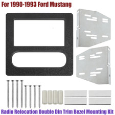 Double Din Radio Relocation Trim Bezel For 90-93 Ford Mustang Fox Body Dash Kit