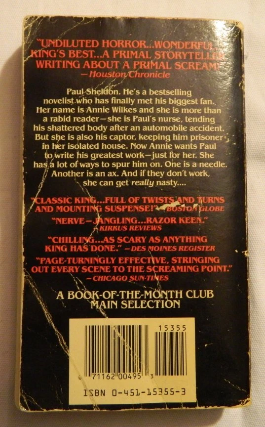 Stephen King Paperback Book MISERY Signet First Printing 1988 - Movie Horror - Image 3 of 4