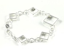 SALE % Luxus Damen Armband Kette Schmuck Armreif Bettelarmband 925 Silber Ø 60mm