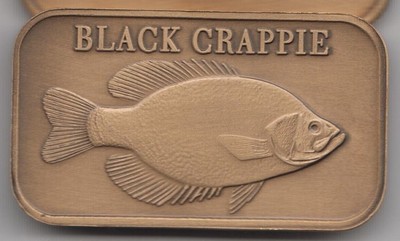 Black Crappie fish antiqued bronze ingot bar