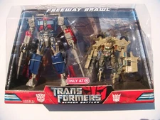 2008 MISB TRANSFORMERS MOVIE SCREEN BATTLES FREEWAY BRAWL PRIME VS. BONECRUSHER