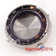 46.5mm Watch Case 4 O'clock Crown Sapphire Glass Fit Japan NH35 NH36 NH34 Watch