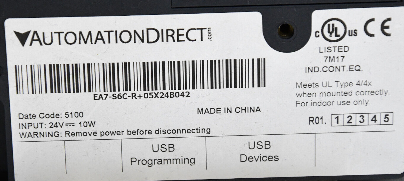 Stn Color EA7-S6C-R+05X24B042 Automation Direct 6