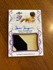 Sam Thompson 2018 Leaf Perfect Game Purple Patch Auto TCU Horned Frogs /25