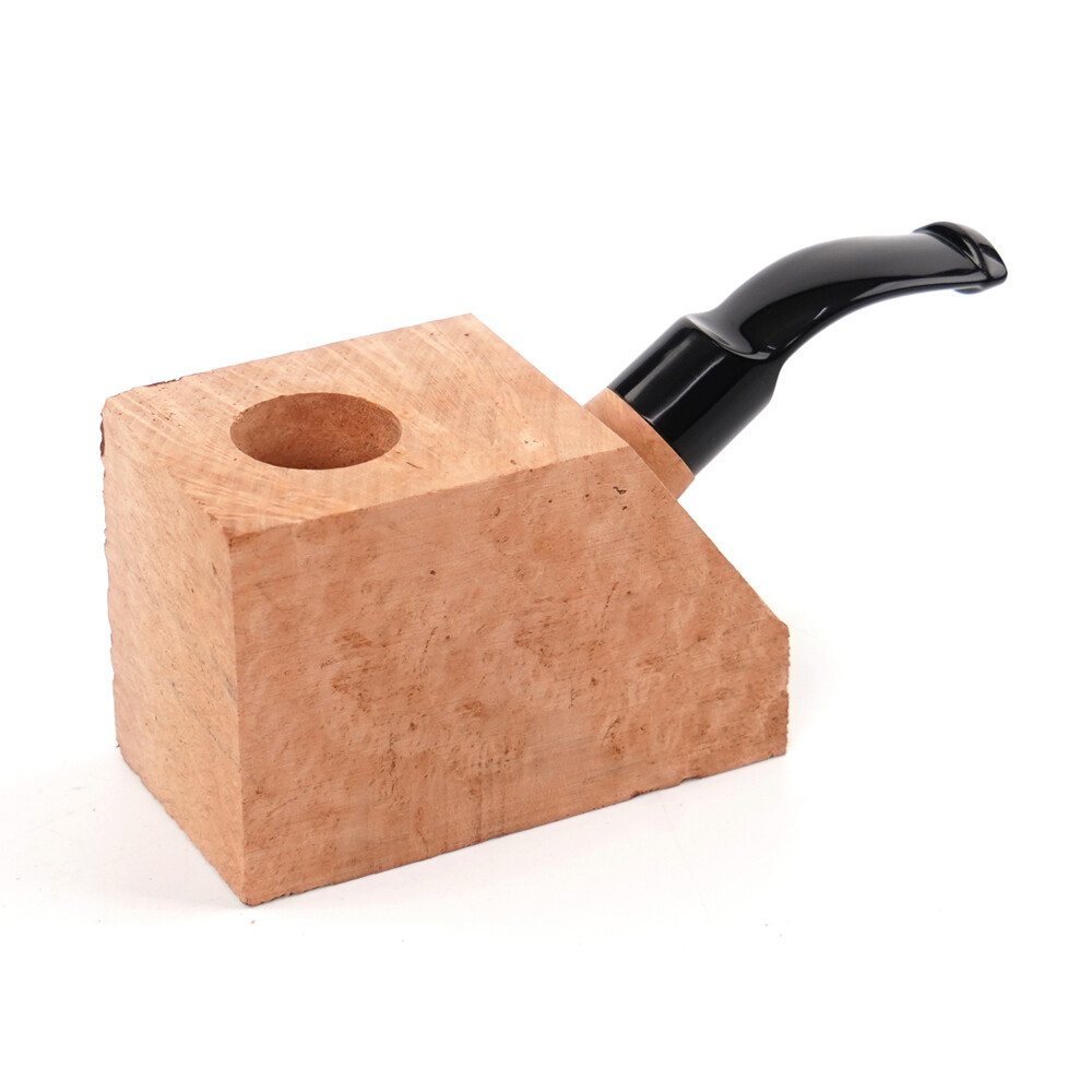 Briar Wooden Pre Drilled Block Tobacco Pipe DIY Bent Stem Block Carve Your  Shape