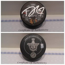 Trevor van Riemsdyk Autograph Signed Chicago Blackhawk 2015 Stanley Cup Puck COA
