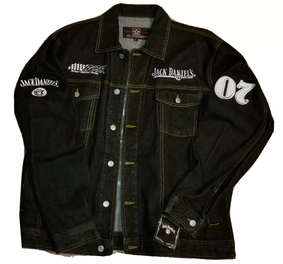 Jack Daniels jacket Old No. 7 RCR Black Denim Jean 2XL/ XXL New