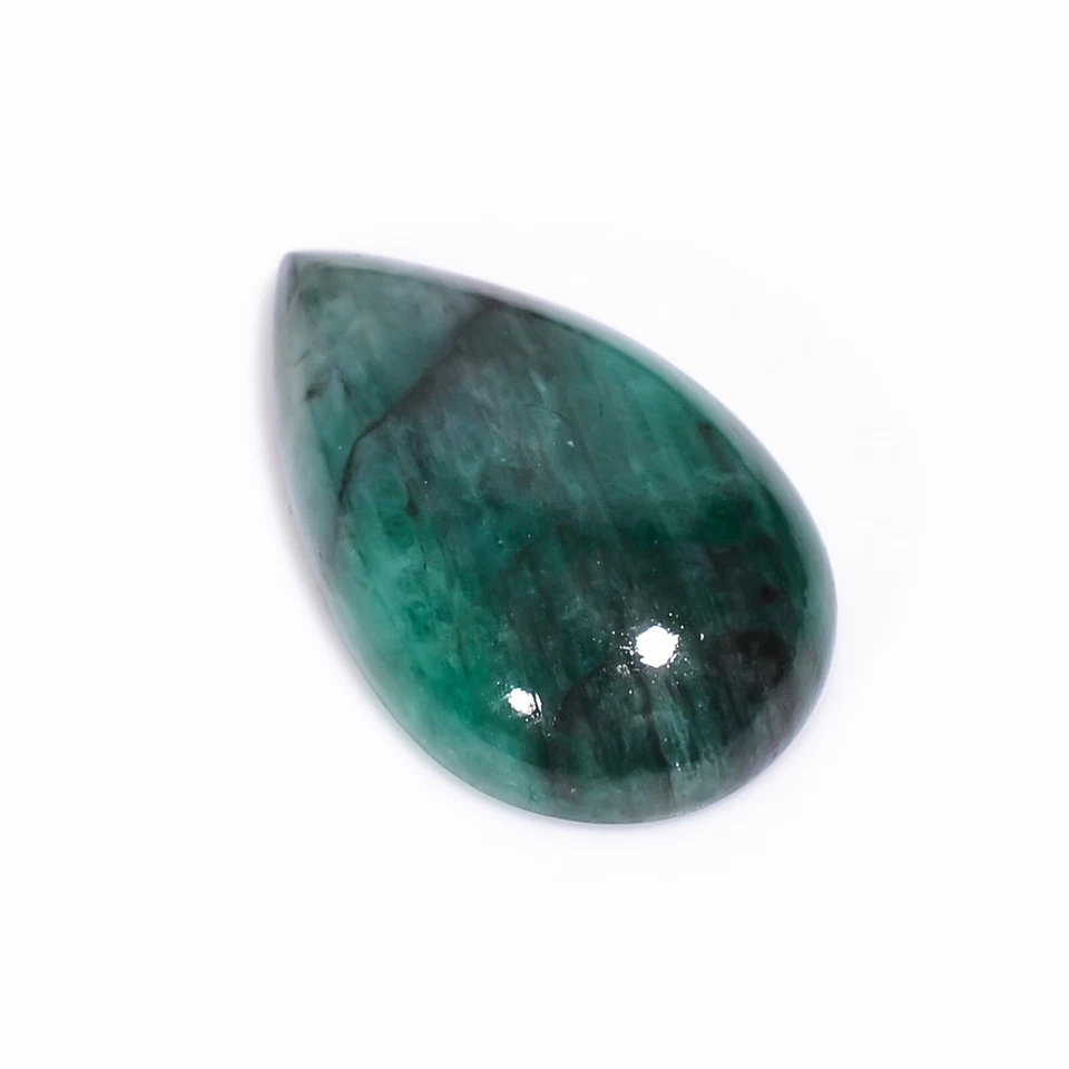Natural Green Emerald Gemstone Pair cabochon  Loose Gemstone 14.70 CT 24X14X6mm - Image 2 of 3