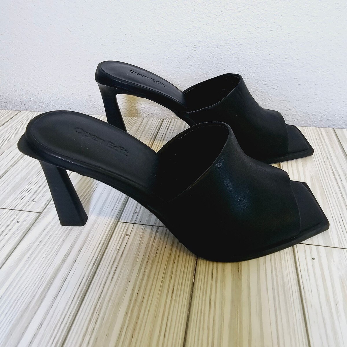 Block Heel Womens Black Mule Heels Open Edit Womens Mule Clogs