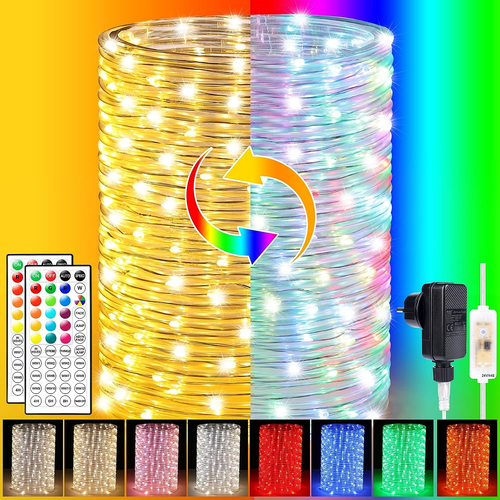 20M LED Schlauch Lichterkette Außen Strom, 200Er LED Lichtschlauch