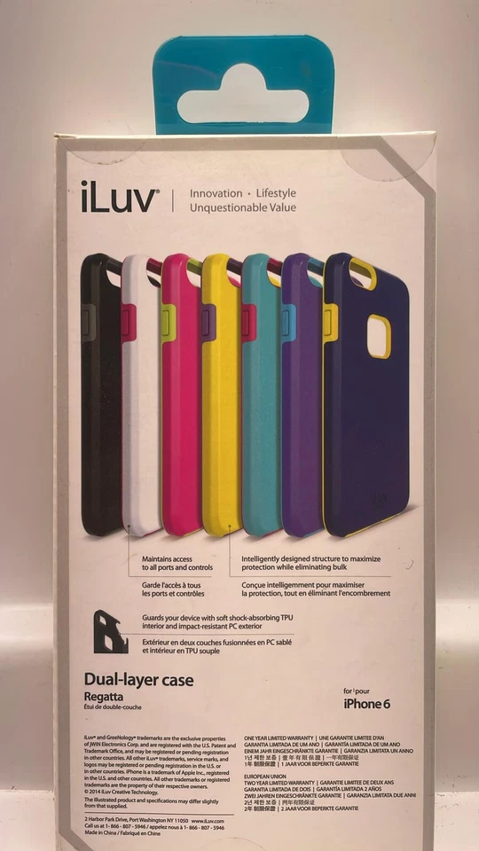 Funda protectora de doble capa iLuv Regata para iPhone 6/6S - Rosa/Amarillo Foto 2 de 4