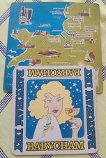Two Large Vintage Drinks Coasters. Beer Mats. Greenall Whitley Babycham