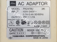 VINTAGE TOSHIBA PA2478U LAPTOP LAP TOP CHARGER POWER SUPPLY FOR T4800TC