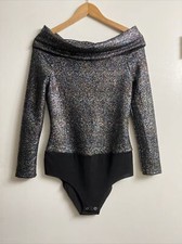 NWT Zara Festive Season Embellished Sparkly Bodysuit Off The Shoulder Size S