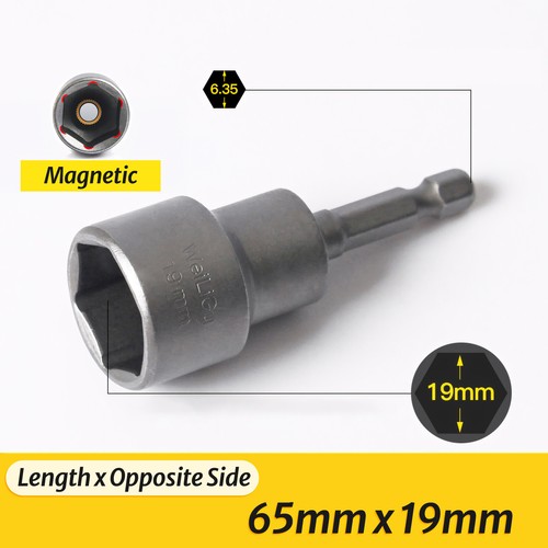 1/4" Hex Shank Magnetic Nut Driver 5-19mm Impact Power Drill Bit Socket Adaptors - Picture 28 of 31