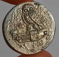 UNRESEARCHED ANCIENT GREEK AR SILVER TETRADRACHM COIN 16.4 G