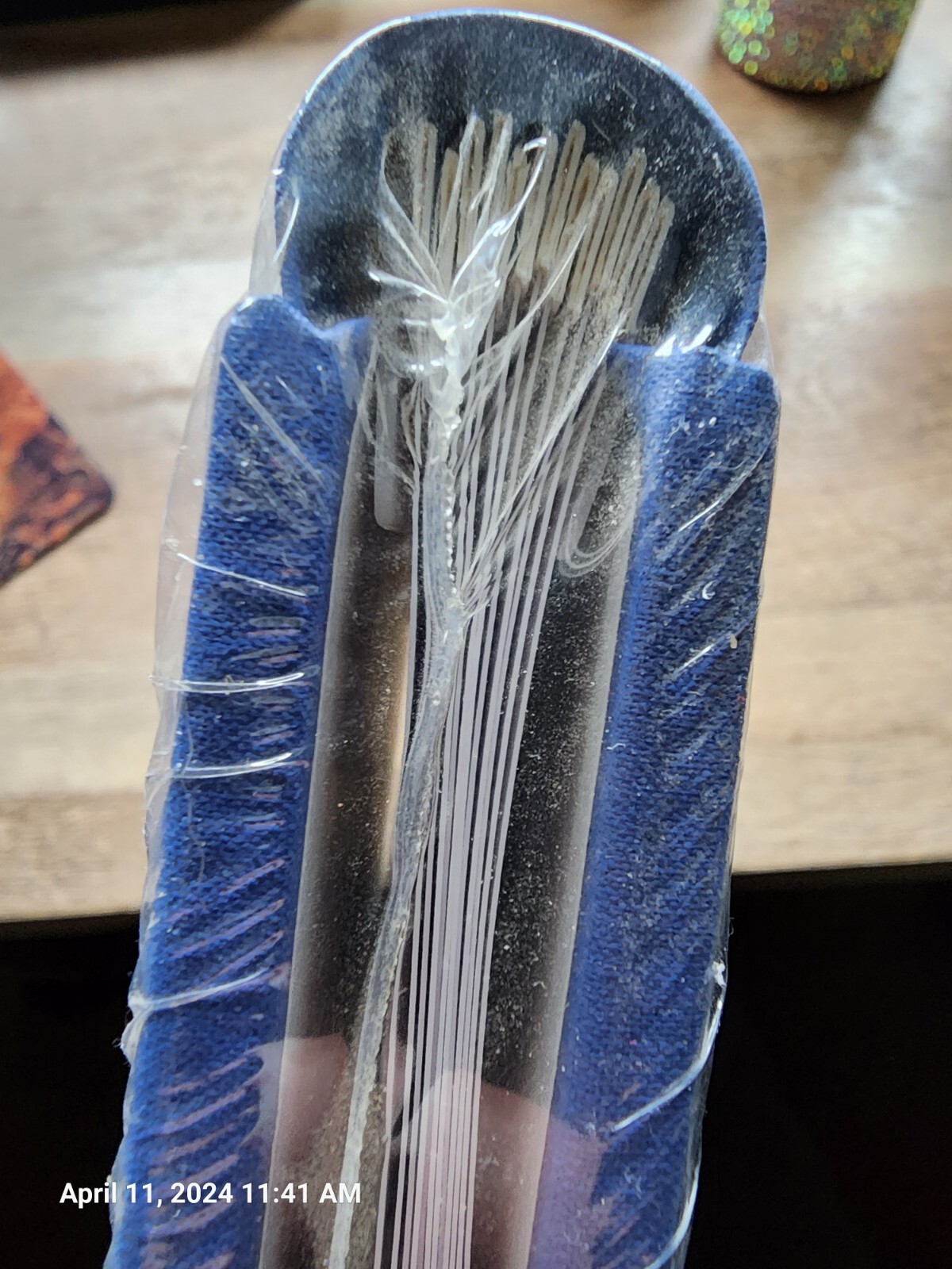 Creative Memories 7" Scrapbook Strap Hinge Photo Album Blue w/Silver Flowers NEW