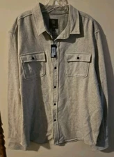 NWT FX F/X FUSION Gray Wool Blend 2XL XXL Button Down Shirt NEW 