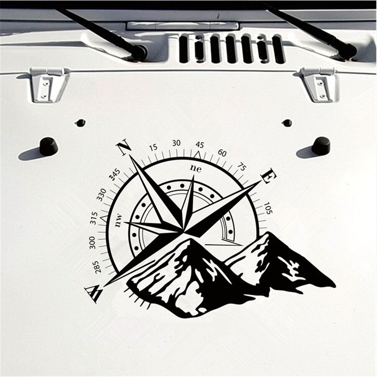 DIY Black Compass Graphics Vinyl Sticker Decal For Car Hood Side Body Decoration