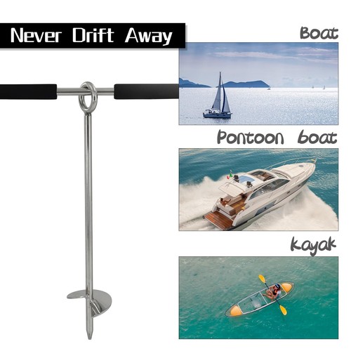 Sand Anchor for Boat 17" Auger Sand Anchor 316 Stainless Steel Boat Sand Anchor - Picture 2 of 9