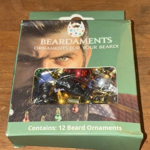 Beardaments Beard Ornaments 12-Pack Gold Silver Green Red Christmas Decorations