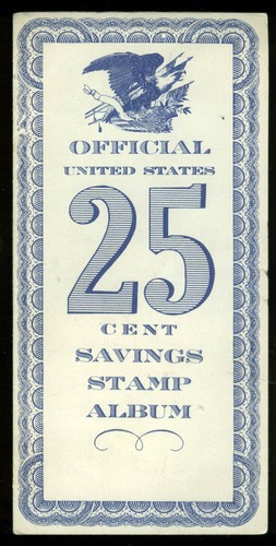 Official United States 25 Cent Savings Bond Stamp Album 1959 w/ 3 stamps