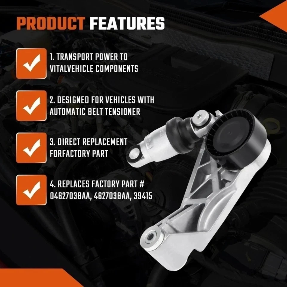 Kit de correa de transmisión para Jeep Wrangler JK 2012-18 3,6 L con tensor y poleas locas Foto 3 de 4