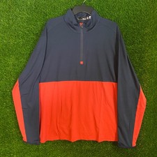 RLX Ralph Lauren Men  s Performance 1/2 Zip Golf Pullover Navy Red MSRP 128
