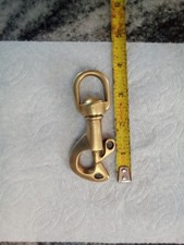 RARE 3 3/4" Solid Brass snap/clasp with 3/4" ID swivel eye. Has 2 holes on it.
