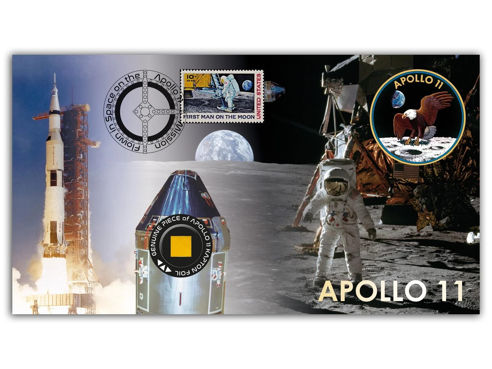 Apollo 11 Kapton Gold Foil Relic | Certified flown in Command Module + COA