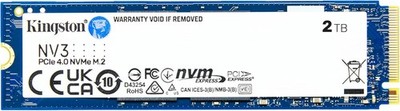 Kingston NV3 2TB M.2 2280 NVMe SSD PCIe 4.0 Gen 4x4 Up to 6000 MB/s SNV3S/2000G