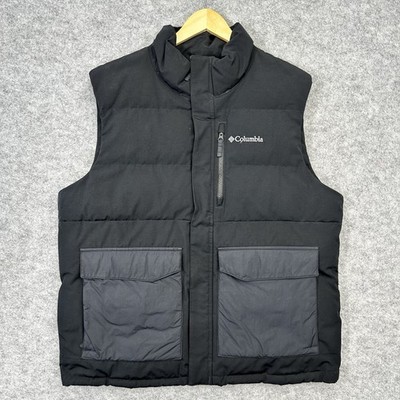Columbia Herren XL Marquam Peak Fusion Weste Omni Heat Infinity schwarz Gilet Puffer
