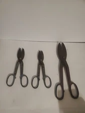 Vintage Tin Snips 8 And 12 Inches . Set Of 3. Drop Forged Solid Steel