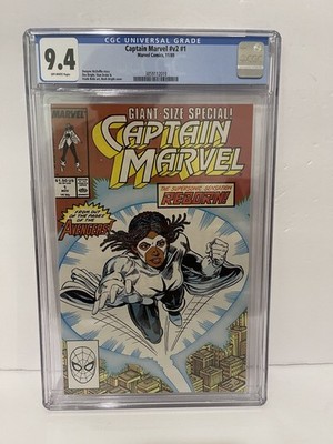 Captain Marvel #1 CGC 9.4 White Pages Marvel Comics 1989 Modern Age
