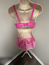 Victorias Secret Dream Angels Pink Demi Bra And Short Set M NWT