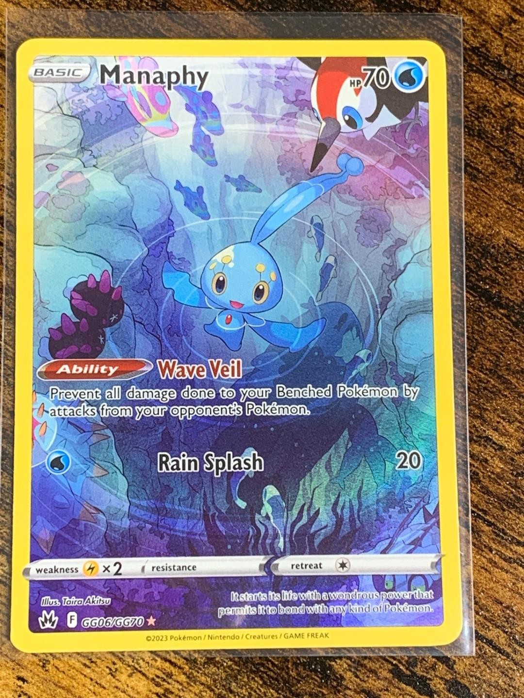 Manaphy GG06/GG70 Crown Zenith Galarian Gallery HOLO Pokemon Card
