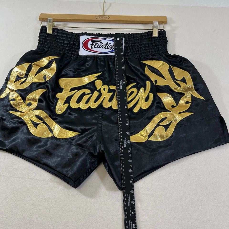 Fairtex "ETERNAL GOLD" Muay Thai Kickboxing Shorts Size Large Black/Gold - Image 3 of 4