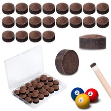Pool Cue Tips Kit, 30 Pieces Billiard Pool Cue Tips Pools Sstick Tip with Sto...