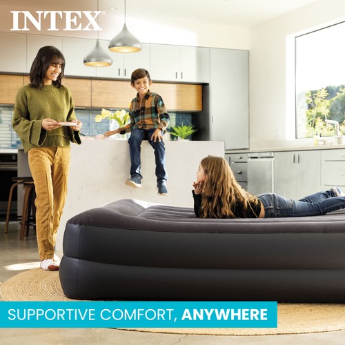 Intex Dura Beam Plus Pillow Raised Airbed Mattress with Built in Pump, Twin - 第 3/8 張圖片