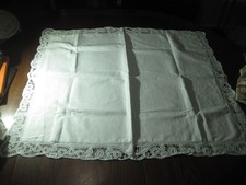 Vintage Large Pillow Sham Hand Embroidered White Lace 34'' Long 31''Wide Pretty